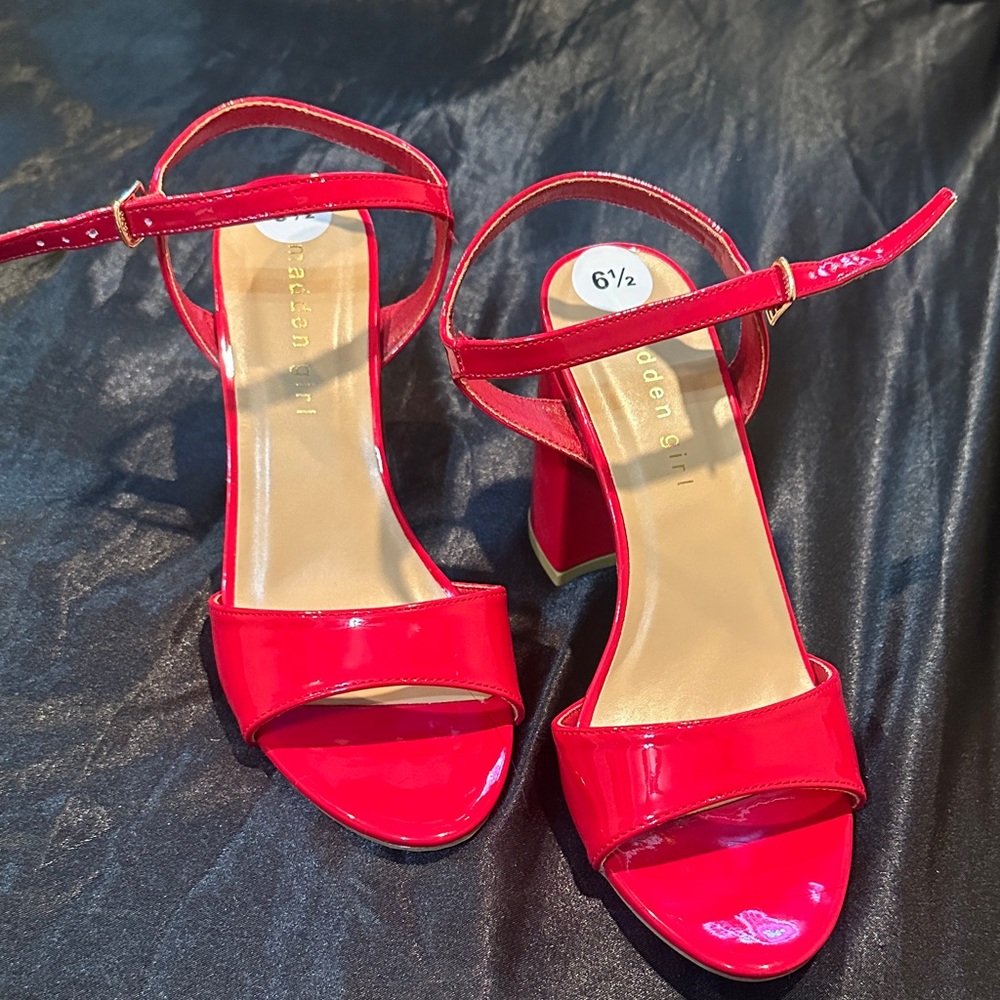 Madden Girl Glossy Red Heels